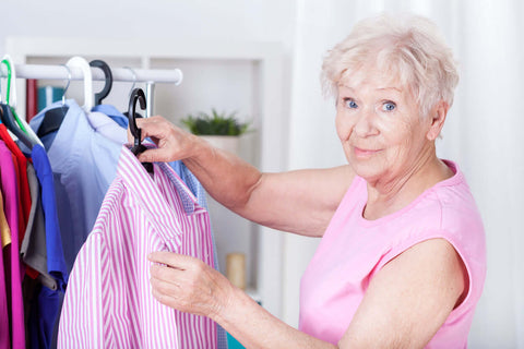 picture of elderly person dressing
