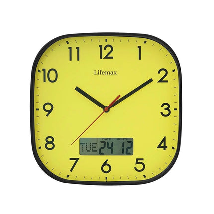 High Contrast Day and Date Wall Clock