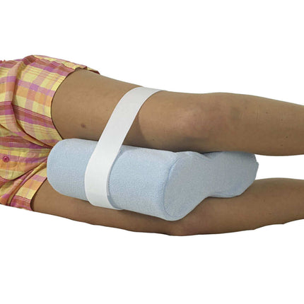 Harley Original Knee Support positioned between legs to alleviate hip pressure and improve spinal alignment.