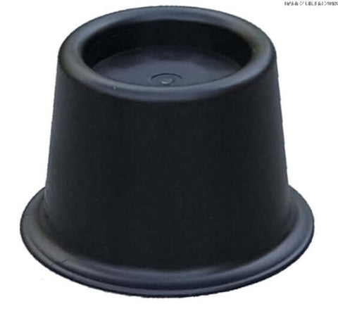 Black chair or bed raiser, 14cm height, designed for stability and accessibility in sitting or standing.