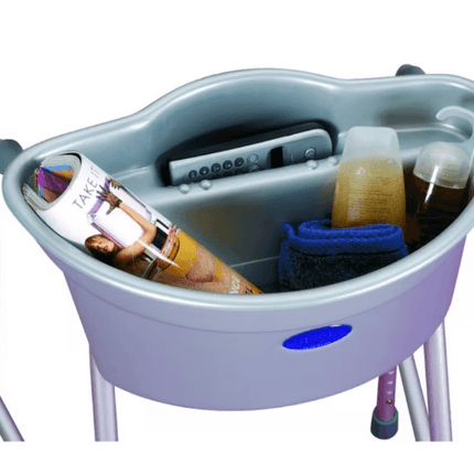 Buckingham Walker Caddy with compartments for transport of items like glasses, keys, and medication.