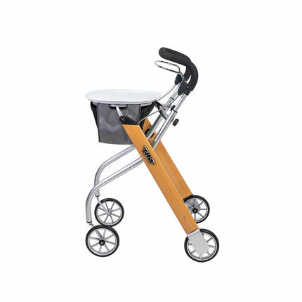 Let's Go Indoor rollator in beech, silver, and black, designed for easy maneuverability and comfort at home.