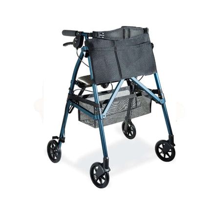 EZ Fold N Go Rollator, compact folding mobility aid with adjustable handles and seat, ideal for easy storage and transport in small spaces.