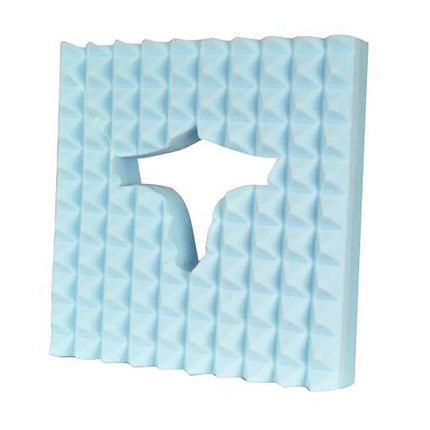 Harley Proform wheelchair cushion with diamond pattern and cut-out for optimal comfort and support.