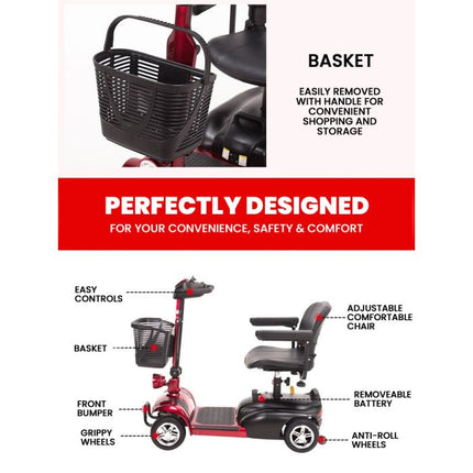Pavement Legal Electric Mobility Scooter With Removable Battery