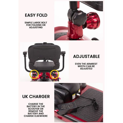 Pavement Legal Electric Mobility Scooter With Removable Battery