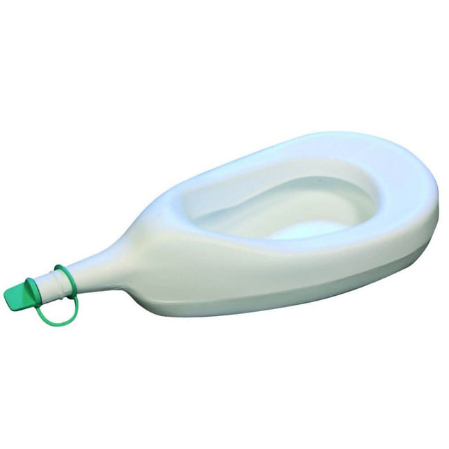 Durable female urinal made from polypropylene, ideal for use in bed or wheelchair, with 1 litre capacity for convenience.