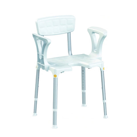 Rectangular Top Shower Chair with Opening, Arms and Backrest - Premium  from Senior Living Aids - Just £119.97! Shop now at Senior Living Aids