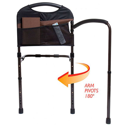 Stander Mobility Bed Rail with a pivoting arm for extra support and stability while getting in and out of bed.