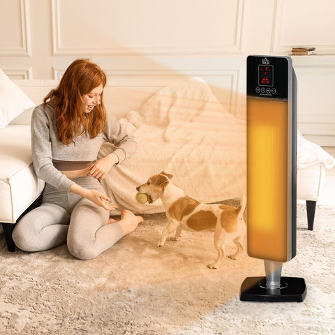Ceramic Tower Heater Oscillating Space Heater w/ Remote Control 8hrs Timer - Premium  from HOMCOM - Just £72.95! Shop now at Senior Living Aids