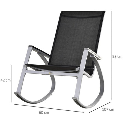 Rocking Chair-Black/Silver - Premium  from Outsunny - Just £88.95! Shop now at Senior Living Aids
