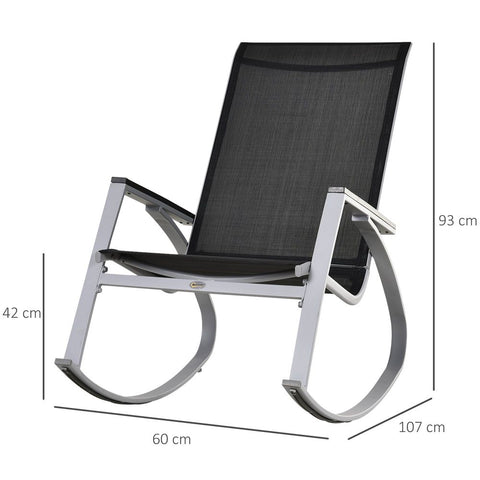 Rocking Chair-Black/Silver - Premium  from Outsunny - Just £81.95! Shop now at Senior Living Aids