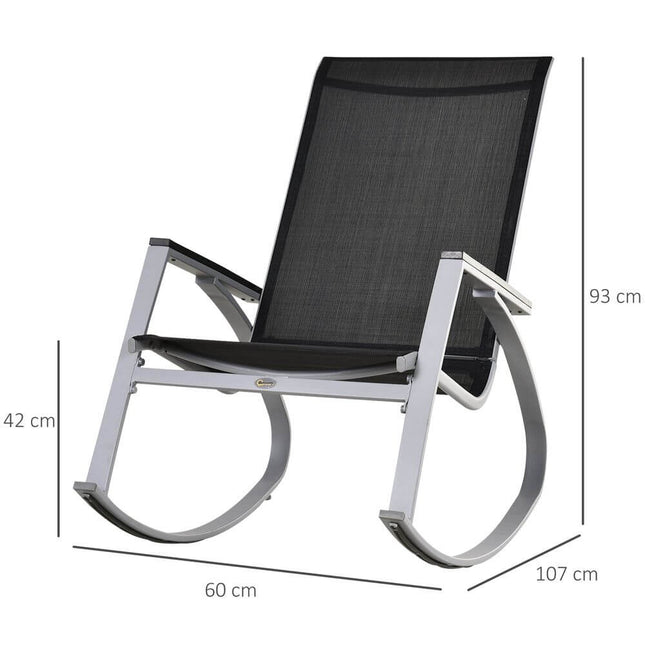 Rocking Chair-Black/Silver - Premium  from Outsunny - Just £88.95! Shop now at Senior Living Aids