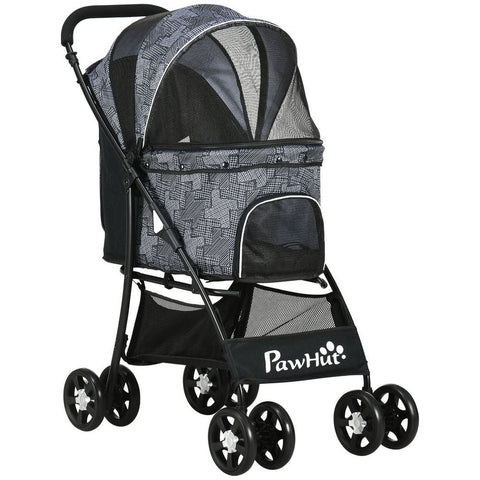PawHut Foldable Dog Stroller w/ Large Carriage, Universal Wheels, Brakes - Grey - Premium  from PawHut - Just £77.95! Shop now at Senior Living Aids