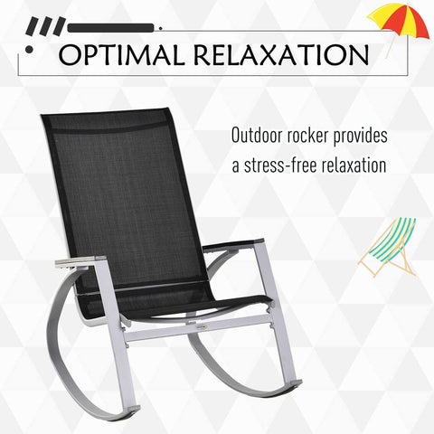 Rocking Chair-Black/Silver - Premium  from Outsunny - Just £88.95! Shop now at Senior Living Aids