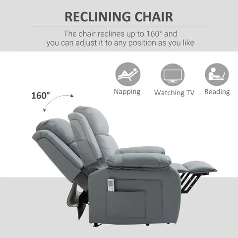 Electric Power Lift Recliner Chair in a stylish grey colour. - Premium  from HOMCOM - Just £461.95! Shop now at Senior Living Aids