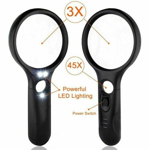 Illuminate Every Detail - 45X Magnifying Glass for Seniors Care and Reading - Premium  from Unbranded - Just £7.95! Shop now at Senior Living Aids