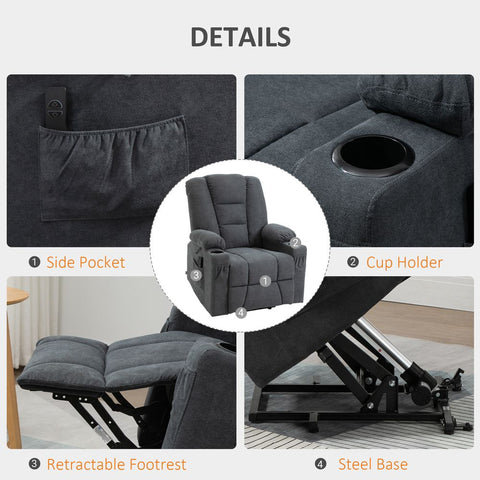 Ultimate Comfort Riser Recliner Chair w/ Remote, Lift Chair for Seniors, Grey - Premium  from HOMCOM - Just £456.95! Shop now at Senior Living Aids