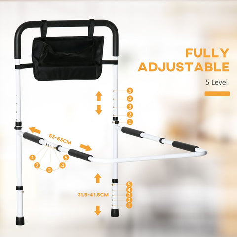 Senior Care Essentials: Adjustable Bed Assist Rail for Safe & Easy Mobility - Premium  from HOMCOM - Just £38.95! Shop now at Senior Living Aids