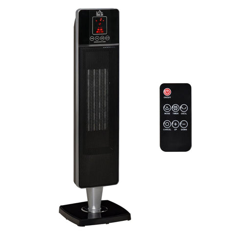 Ceramic Tower Heater Oscillating Space Heater w/ Remote Control 8hrs Timer - Premium  from HOMCOM - Just £58.95! Shop now at Senior Living Aids