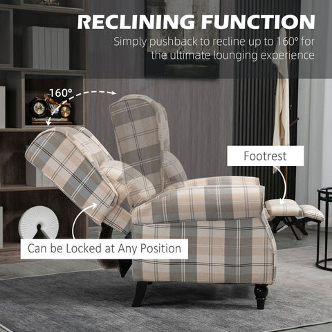 Wingback Chair with Padded Armrest in Khaki. - Premium  from HOMCOM - Just £243.95! Shop now at Senior Living Aids