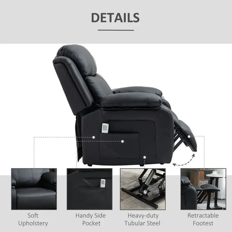 Power Lift Recliner Chair with Massage Vibration - Premium  from HOMCOM - Just £359.95! Shop now at Senior Living Aids