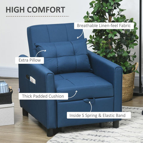 Sleeper Chair with Pillow - Premium  from HOMCOM - Just £230.95! Shop now at Senior Living Aids