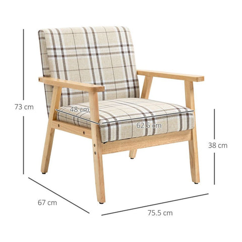 Linen-Feel Living Room Chair in Beige - Premium  from HOMCOM - Just £91.95! Shop now at Senior Living Aids