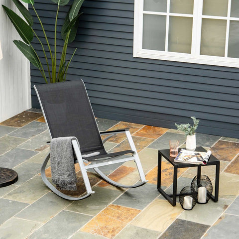 Rocking Chair-Black/Silver - Premium  from Outsunny - Just £81.95! Shop now at Senior Living Aids