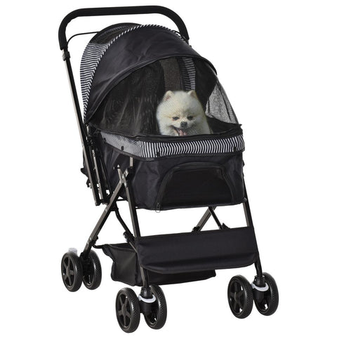 Pet Stroller Dog Foldable Travel Carriage with Reversible Handle, Black - Premium  from PawHut - Just £65.95! Shop now at Senior Living Aids