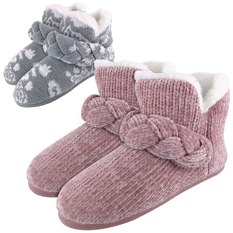Ladies Knitted Slipper Boots by Dunlop - Premium  from Dunlop - Just £17.95! Shop now at Senior Living Aids