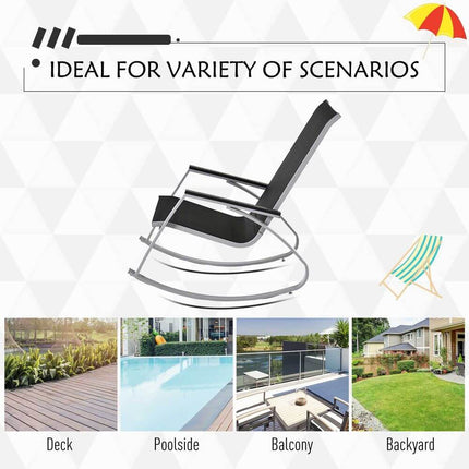 Rocking Chair-Black/Silver - Premium  from Outsunny - Just £88.95! Shop now at Senior Living Aids